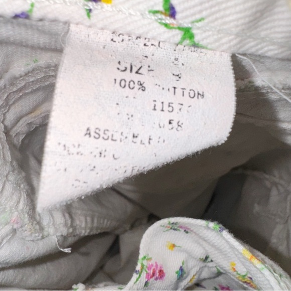 No! Jeans Vintage Floral White Long Denim Shorts Size 9/24” - Picture 7 of 8